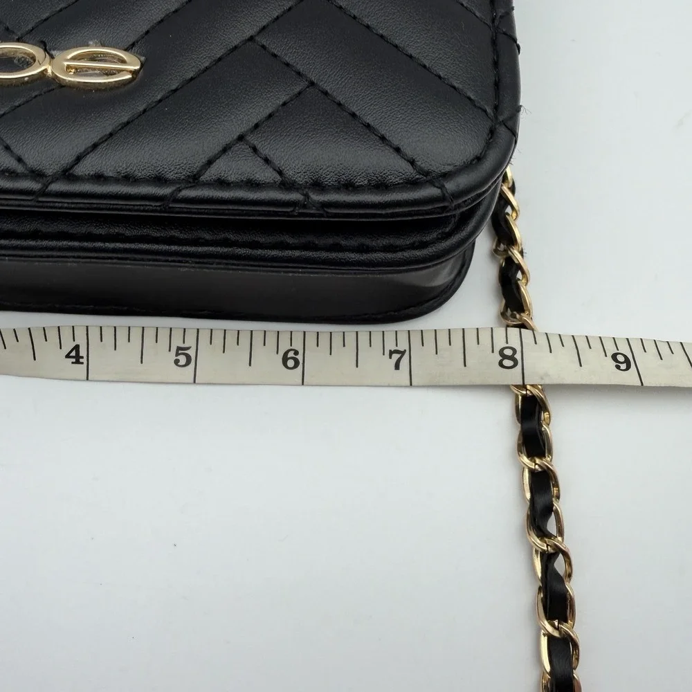 Set 2‎ Bebe Crossbody Black  Purse With Wallet Chain  Strap Logo Mob Wife Gold
